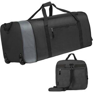Finnhomy 100L Foldable Rolling Duffel Bag with 2 Wheels, Light Weight Travel